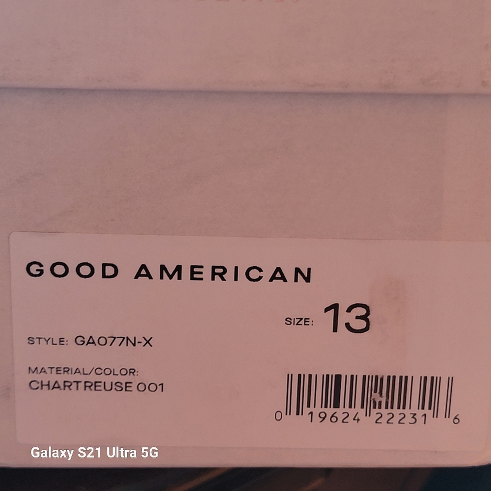 Good American Cinder F*cking-Rella Thong Sandal Chartreuse Size 13 GA077N-X NIB - Picture 12 of 16